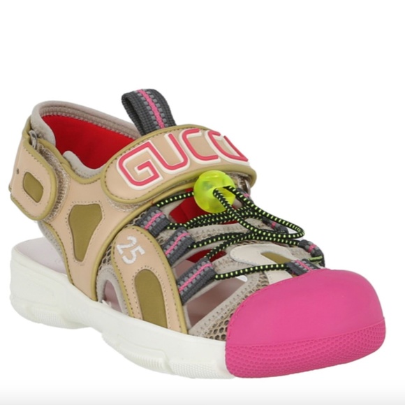 GUCCI MESH FABRIC TINSEL SPORT SANDALS . Size:34 EU - Picture 1 of 13